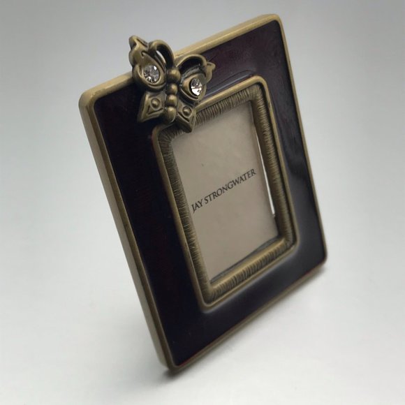 Jay Strongwater Burgundy Enamel Butterfly Frame - Picture 4 of 7